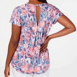 Ideology women pink floral shirt sleeve size s new